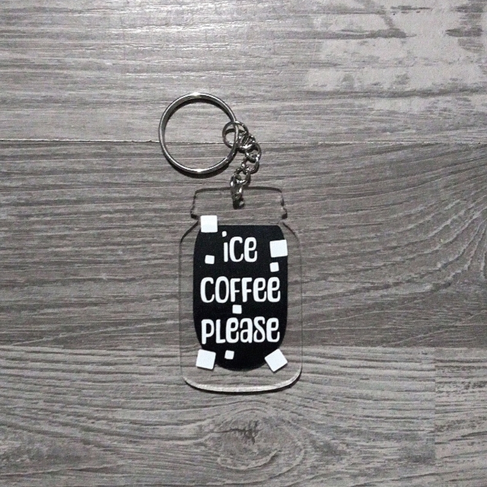 Ice Coffee Please Keychain!!